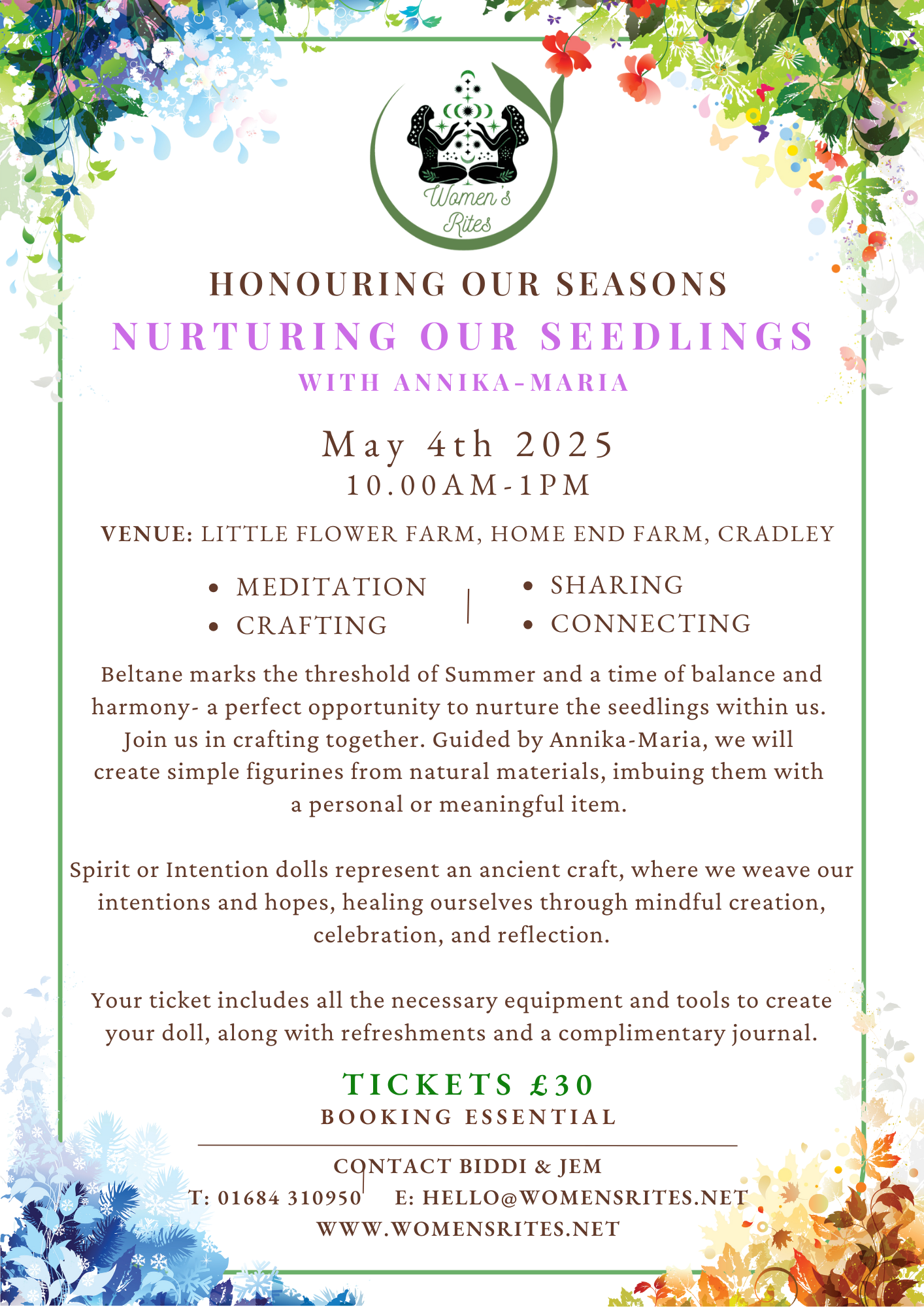 Women’s Rites May 2025 - Seeds of inspiration Flyer